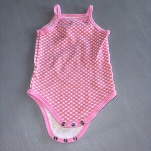 Charming Pink Checkered Kids Bodysuit